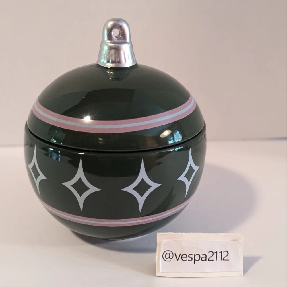 Target Bullseye Playground Ornament Green Christmas Canister Candy Cookie Jar